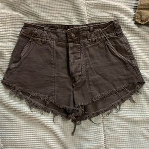 Free people black denim shorts